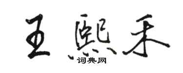 骆恒光王熙禾行书个性签名怎么写