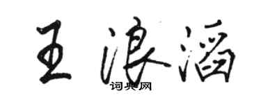 骆恒光王浪滔行书个性签名怎么写