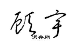 梁锦英顾宇草书个性签名怎么写