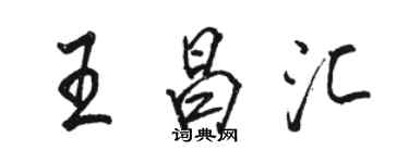 骆恒光王昌汇行书个性签名怎么写