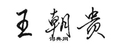 骆恒光王朝贵行书个性签名怎么写