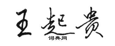 骆恒光王起贵行书个性签名怎么写