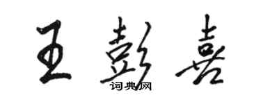 骆恒光王彭喜行书个性签名怎么写