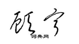梁锦英顾宁草书个性签名怎么写