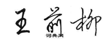 骆恒光王前柳行书个性签名怎么写