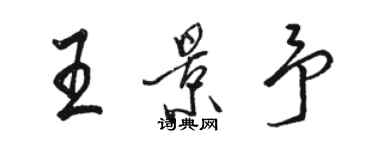 骆恒光王景予行书个性签名怎么写