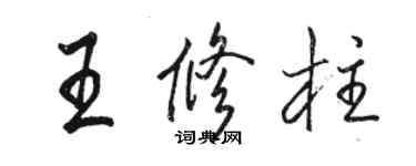 骆恒光王修柱行书个性签名怎么写