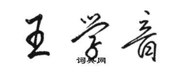 骆恒光王学音行书个性签名怎么写