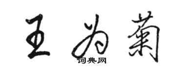 骆恒光王为菊行书个性签名怎么写