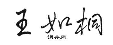 骆恒光王如桐行书个性签名怎么写