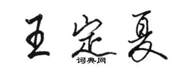 骆恒光王定夏行书个性签名怎么写