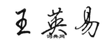 骆恒光王英易行书个性签名怎么写