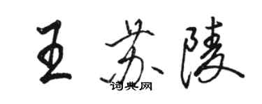 骆恒光王苏陵行书个性签名怎么写