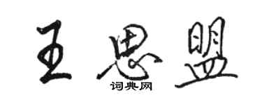 骆恒光王思盟行书个性签名怎么写