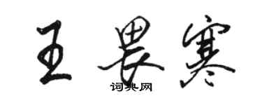 骆恒光王畏寒行书个性签名怎么写