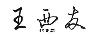 骆恒光王西友行书个性签名怎么写