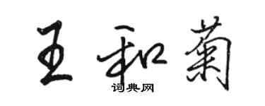 骆恒光王和菊行书个性签名怎么写