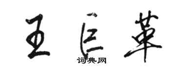 骆恒光王巨革行书个性签名怎么写