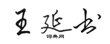 骆恒光王延书行书个性签名怎么写