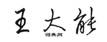 骆恒光王大能行书个性签名怎么写