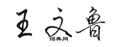 骆恒光王文鲁行书个性签名怎么写