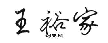 骆恒光王裕家行书个性签名怎么写