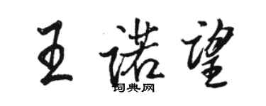 骆恒光王诺望行书个性签名怎么写
