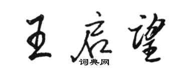 骆恒光王启望行书个性签名怎么写