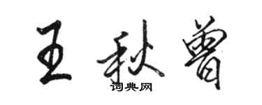 骆恒光王秋曾行书个性签名怎么写