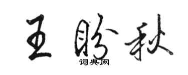 骆恒光王盼秋行书个性签名怎么写