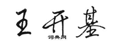 骆恒光王开基行书个性签名怎么写