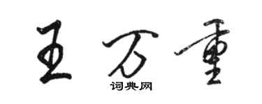 骆恒光王万重行书个性签名怎么写