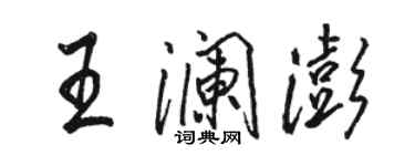 骆恒光王澜澎行书个性签名怎么写