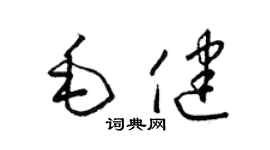 梁锦英毛健草书个性签名怎么写