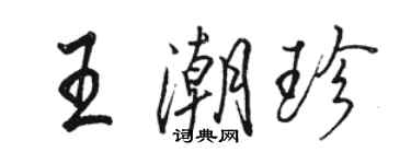 骆恒光王潮珍行书个性签名怎么写