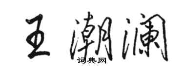 骆恒光王潮澜行书个性签名怎么写