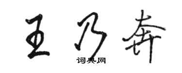 骆恒光王乃奔行书个性签名怎么写
