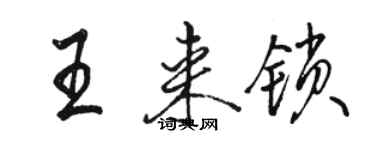 骆恒光王来锁行书个性签名怎么写