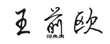 骆恒光王前欧行书个性签名怎么写