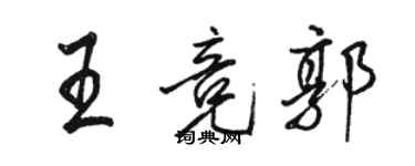 骆恒光王竞郭行书个性签名怎么写