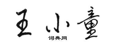 骆恒光王小童行书个性签名怎么写