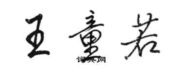 骆恒光王童若行书个性签名怎么写