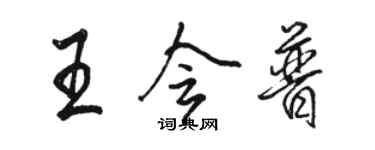 骆恒光王会普行书个性签名怎么写
