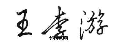 骆恒光王李游行书个性签名怎么写