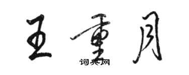 骆恒光王重月行书个性签名怎么写