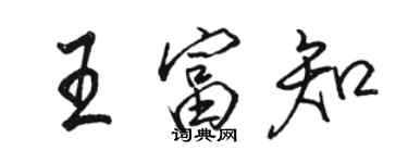 骆恒光王富知行书个性签名怎么写