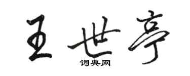 骆恒光王世亭行书个性签名怎么写