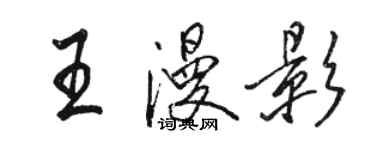 骆恒光王漫影行书个性签名怎么写