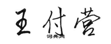 骆恒光王付营行书个性签名怎么写