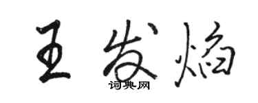 骆恒光王发焰行书个性签名怎么写
